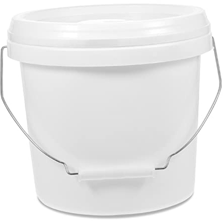 Angoily Cubo de Pintura Vacío de 1 Galón en Abs White Asa