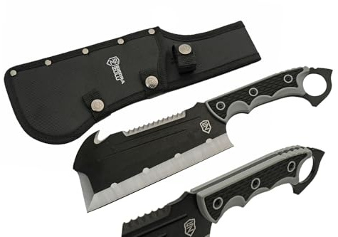 Sierra Zulu Cleaver for Meat Cutting - 7.5” Meat Cleaver Knife for Meat Cutting Butcher Knife with Sheath Full Tang Kitchen Chopping Knife for Home, Outdoor, Cooking