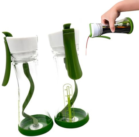 ZZPXMY Batidora de aliño de ensaladas, Botella batidora Manual de aliño de ensaladas con asa, Botella batidora de aliño de ensaladas con Escala graduada para el hogar, cafetería, Cocina (Dos)