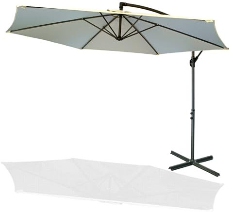 Pincho Sombrilla Terraza Exterior 300 cm – Parasol Excentrico con Manivela – Protección UV50+ – Sombrilla Basculante e Inclinable 360° – Resistente y Estable para Terraza, Jardín y Exterior