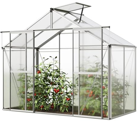 GFP Serre de Jardin Orchidee 2 Structure en Aluminium 256 x 131 cm Panneaux en Polycarbonate