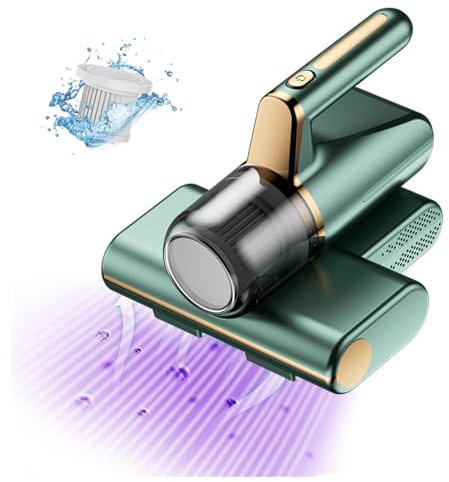 Aspirador De áCaros del Polvo, Elimina El 99,9% De AléRgenos Y áCaros del Polvo Acaros Eliminar VibracióN De Alta Frecuencia, IluminacióN Ultravioleta Aspirador De Acaros,Green