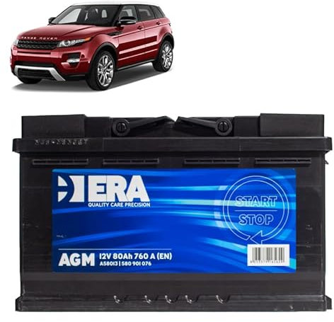 Batteria 80Ah A.G.M. per Land Rover Evoque 2.0 2.2d gasolio 2011-2019