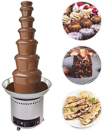 XNZJHPP Fontaine à Chocolat Commerciale, Machine à Fondre électrique en Acier Inoxydable pour Fromage, Sauce Barbecue, friandises sucrées Ranch, pour Fruits et Noix (7Tier)