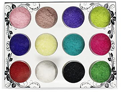Colour Manicure Flocking Polish Powder 12 Powder -Effect Art Nail Nail Eyeshadow Tips Velvet 2024 (A, One Size)