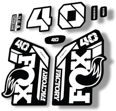 Gabel Ersatz Aufkleber kompatibel für Fox 40 2021 Serie Weiß (glänzend)