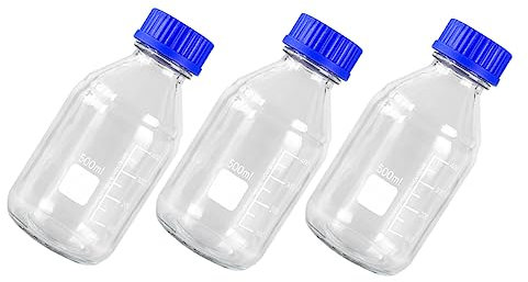 SOLUSTRE 3pezzi Bottigliette Di Vetro Contenitore Per Campioni Chimico Flacone Erogatore Per Medicinali Di Perdite Facile Da Aprire e Chiudere
