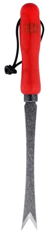 FELCO 442 Deep Weeds Remover (aus geschmiedetem Borsthal, schlangenförmige Klinge, Eschenholzgriff, Unkrautwurzel entfernen, Gartenwerkzeug) FELCO 442