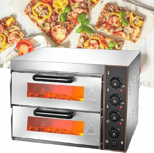 GZYHDC Forno per Pizza Coupx, Forno Elettrico per Pizza Interni, Forno A Pizza in Acciaio Inossidabile A 2 Leggi con Timer del Ristorante A Casa, 110 V