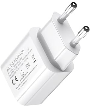 YIMINGOUFEI Cargador USB estándar Europeo, con Puerto USB-A, 5V Blanco Conectores chapados en níquel (Blanco, 5V 2A 10W)