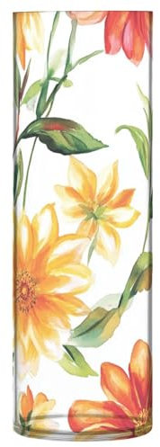 Kunststoff-Blumenvase, Herbstblumen, Dahlie, Begonie, Narzissen, Weiß, 30 cm, transparent, ästhetisch, transparent, Heimdekor-Vasen für Zuhause, Küche, Wohnzimmer