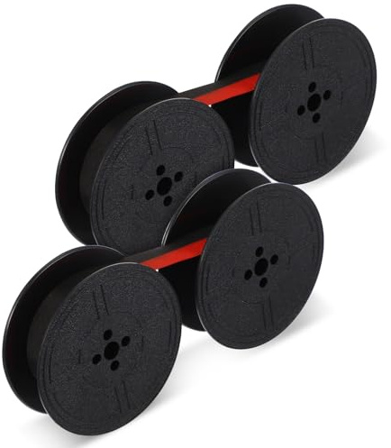 TIESOME 2 Stück Farbband Schreibmaschine, Nylon Schreibmaschinen Farbband Kompatibel Modellen DIN 2103 32755(Schwarz +Rot)