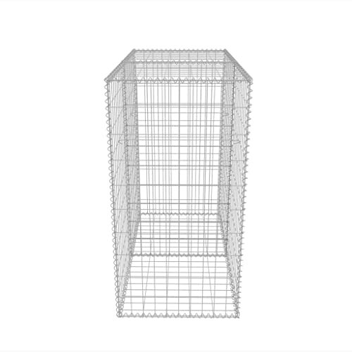 Gabion-Korb-Pflanzer, 100 X 50 X 100 cm, Verzinkter Stahl, Hohe Belastungskapazität, Maschennetz, Spot Geschweißt, Wetterfest, Rostfleisch, 1400 kg/m³ Ladungskapazität für