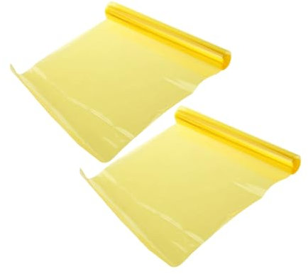 ULTECHNOVO 2 Rollos Lámina de Vinilo Autoadhesiva para Faros Amarilla Película Triple de Protección para Faros y Luces Antiniebla