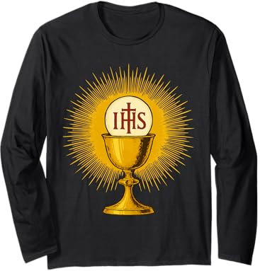 Calice pour la Messe Catholique Sainte Eucharistie IHS Première Communion Manche Longue