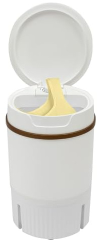 Mini lavatrice,4,5 l portatile lavatrice multifunzione, centrifuga, con cesto di disidratazione, 4 cuscinetti antiscivolo, per campeggio, viaggi, camper (bianco)