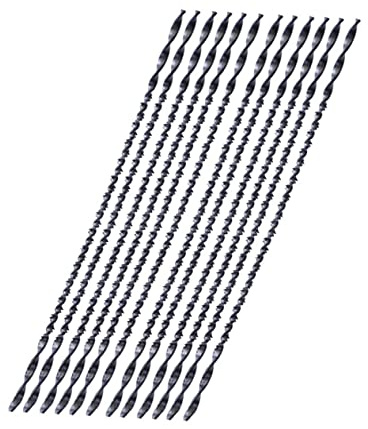 Lames de Scie Hélicoïdales Mini U, Lot de 12, Acier 45 | Modèles 1 4 8, Coupe Courbe, S’installe Facilement, pour Bois 4 et Plastique 8