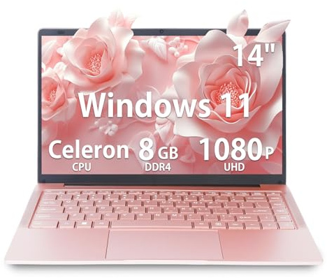 SZHUAGO 14 Inch Laptop, Ultrabook with 8GB DDR4, 1920 x 1080 IPS Display, Celeron N4120 Quad Core (up to 2.6GHz), Win 11 Pro Beginners Notebook PC (6+128G SSD)