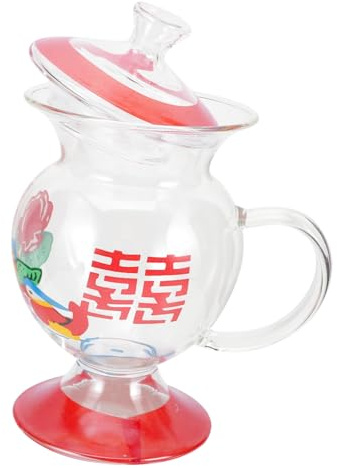 Didiseaon Tasse Verre Rétro Avec Couvercle Style Ancien Mug à Eau Pour Fête Tasse Vintage Pour Café Et Thé Design Original Et Pratique