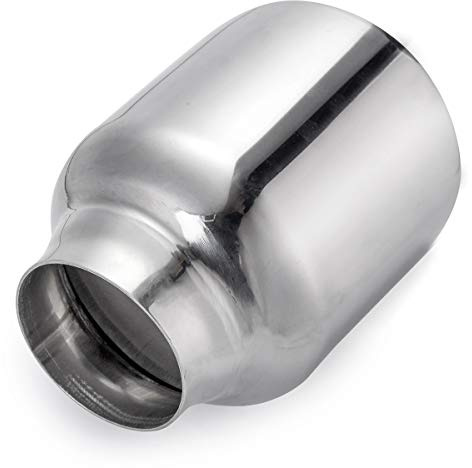 Terminali Scarico Auto Universale Tipo di scarico della macchina universale 63mm In ingresso 101mm Outlet Auto Coda del tubo coda Silenziatore Dual Angolo parete Ugello uscita taglio