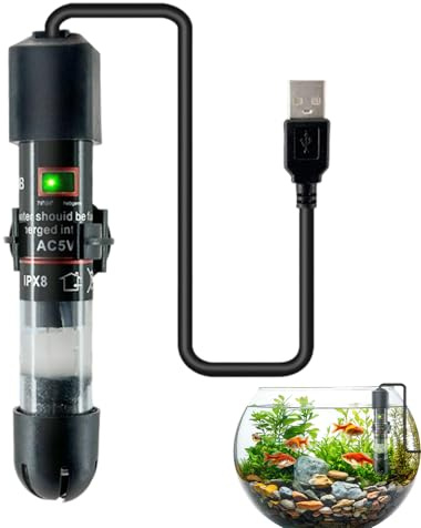 Mini-värmare för akvarium, 10 W vattentät nedsänkbar – liten akvarium USB-värmare, för Koi krabba Betta vardagsrum sovrum studierum lägenhet sovsal