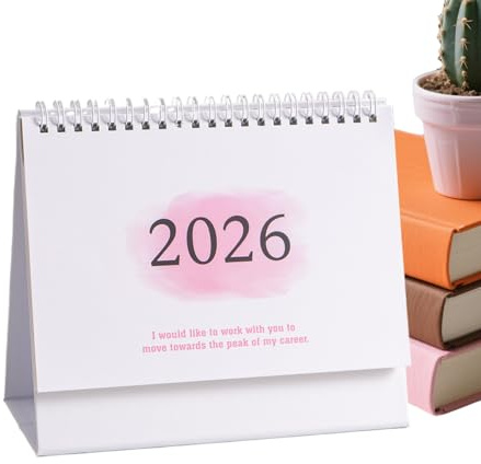 Calendario 2026 - Calendario de escritorio 2025 2026 - Planificador mensual con encuadernación de alambre estético para el hogar, apartamento, oficina, escuela, aula, dormitorio, negocios, profesores