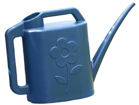 Ailan Grande annaffiatoio per piante da interno, beccuccio lungo, capacità 4 litri, leggero, per annaffiare piante da giardino e casa, per interni, leggero, giardino, Blu profondo, 19.5x25 cm