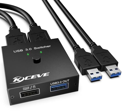 YOUTINGHDAV USB Switch für 2 PC, USB Switch 2 in 2 out