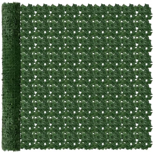 Colingmill 80 x 180 Inch Large Artificial Ivy Privacy Fence Screen, Full Coverage, Uv-Anti Ivy Vine Leaves Hedge Fence with Mesh Backing, Wind Protection for Indoor Outdoor, Garden, Balcony, Patio
