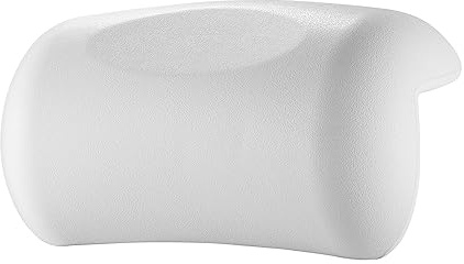 Koelaa Bath Pillow for Bathtub – Waterproof with 2 Strong Suction Cups, Ergonomic Neck and Back Support for Home Spa Relaxation - White
