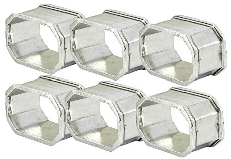 6 Pack Serviettenringe zinn Silber, handgefertigt in Italien von Cavagnini