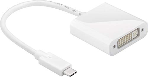 Microconnect USB3.1CDVIW adaptador de cable USB 3.1 Type C DVI Blanco - Adaptador para cable (USB 3.1 Type C, DVI, Male connector / Female connector, 0,2 m, Blanco)