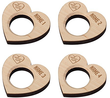 Herz & Heim® Eierbecher im 4er Set - together we make a family - mit Namensgravur