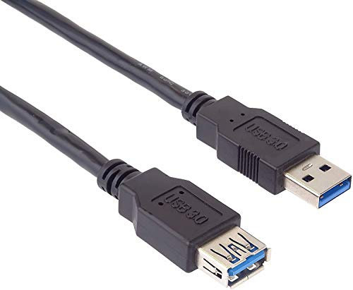 PremiumCord USB 3.0 Verlängerungskabel 5 m, SuperSpeed ​​Datenkabel bis 5 Gbit/s, Ladekabel, USB 3.0 Typ A Buchse auf Typ A Stecker, 9-Polig, 3x Geschirmt, Farbe Schwarz, Länge 5 m