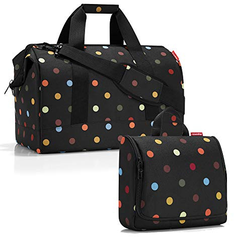 reisenthel allrounder L mit toiletbag XL und wahlweise mit extra Zugabe Reisetasche Waschtasche (dots)
