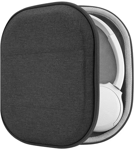 Geekria Shield Headphones Case Compatible with Sony WH-CH520, WH-CH510, WH-CH500, Replacement Hard Shell Travel Carrying Bag with Cable Storage (Dark Grey)
