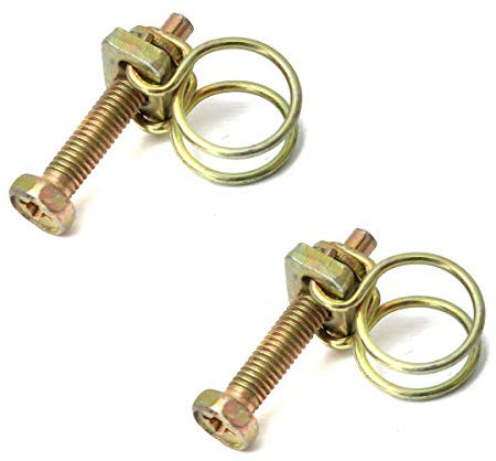 LKXHarleya 2 Pcs Double Wire Hose Clamp, Adjustable Brass Hose Clamp, Pipe Clip, Screw Fastener, 21-25mm