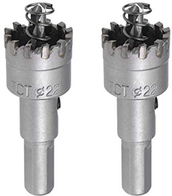 sourcing map 22 mm Hartmetall-Lochschneider, Lochsägen für Edelstahlblech, Hartmetallzahn mit hoher Dichte, 2 Stück