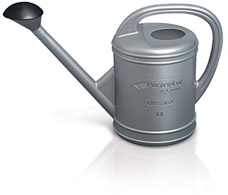 Erhard-Trading Gießkanne Classico 10 Liter Silber Kanne Kunststoff Gießer mit Brause abnehmbar