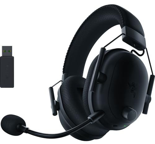 Razer BlackShark V2 Pro Wireless Gaming Headset: THX 7.1 Spatial Surround Sound - 50mm Drivers - Detachable Mic - for PC, PS5, PS4, Switch, Black
