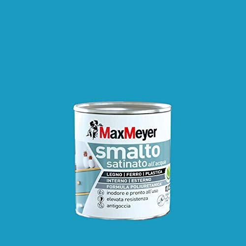 Maxmeyer Smalto All'Acqua Poliuretanico Satinato Turchese 0,125 L