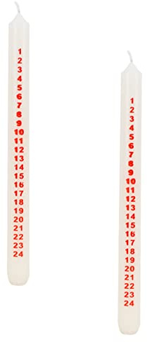 Christmas Concepts® Paquete de 2 - Vela de Adviento de Navidad de 25 cm - Cuenta regresiva tradicional para Navidad (Marfil)