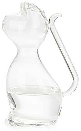 balvi Wasserkrug Meow Farbe Transparent Glaskrug in Katzenform Füllmenge 1 l Borosilikatglas