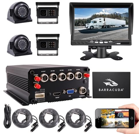 JOINLGO 4CH GPS 4G WiFi 1080P HDD/SSD/SD Drive Mobile Vehicle Car DVR Video Recorder Kit Live View on PC Phone with 4pcs Side Rear View IR Metal Car Camera (1TB ssd Included)