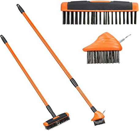 3 en 1 para eliminar malezas y musgo, cepillo de herramientas para pavimentar patio raspador limpieza deshierbe