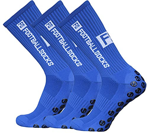 Lixada Fußballsocken Kinder Herren Stutzen Stutzenstrumpf,Unisex Outdoor-Sport-Laufsocken Kompressionsstretch-Socken Sportliche Fußball-Fußball-Socken Anti-Rutsch-Socken mit Griffen,3 Paar（39-46）
