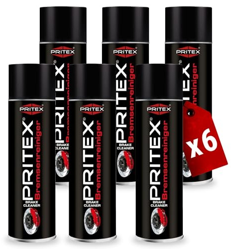 PRITEX Bremsenreiniger Spray 6x 500ml, rückstandsfreier Auto Teilereiniger