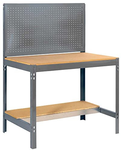 Werkbank Buffalo mit Werkzeugwand | HxBxT 84x90x61cm | Traglast 400kg | Grau