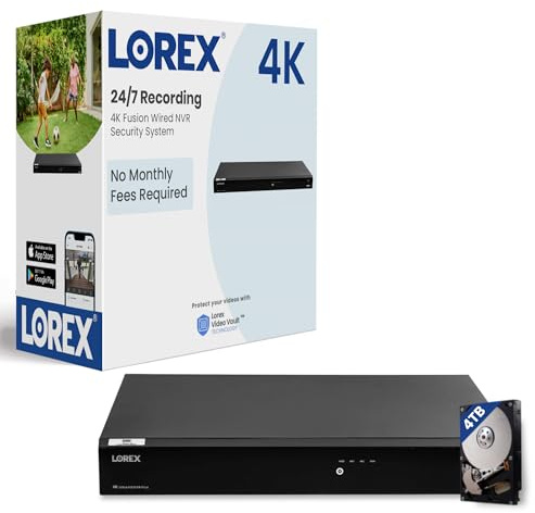 Lorex 4K Fusion NVR for Security System | 16-Channel (Wired or Wi-Fi) | 4TB Storage | Smart Motion Detection | Face/Vehicle/Package Alerts | Remote Viewing | Expandable to 20TB | Proudly Canadian