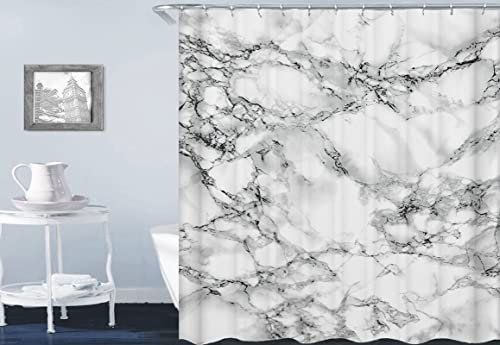 Gualiy Duschvorhang Polyester Antischimmel, Duschvorhänge Marmor Muster Badewanne Vorhänge Schimmelfrei Bunt Bad Vorhang 165x180cm